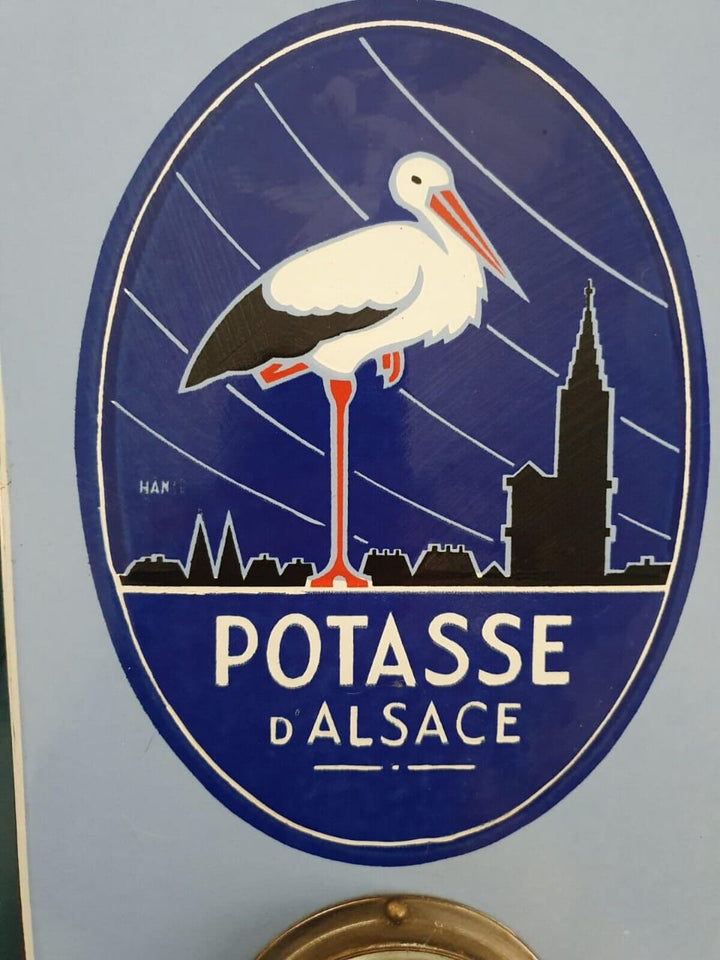 Plaque émaillée Potasse d'Alsace Thermomètre et Baromètre. EAS