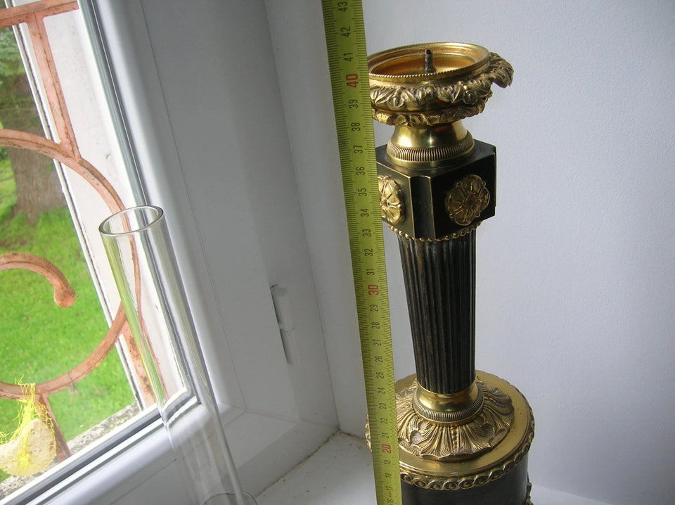 ANCIENNE LAMPE A MECANISME HORLOGERIE type CARCEL