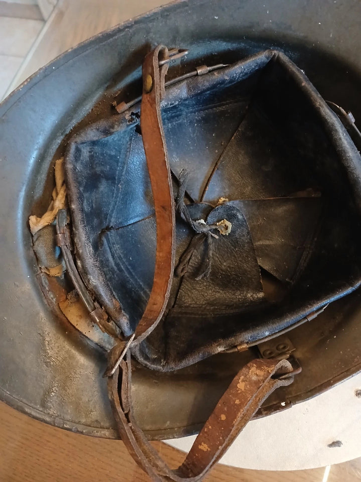 casque Adrian WW1/WW2 infanterie coloniale de marine COMPLET
