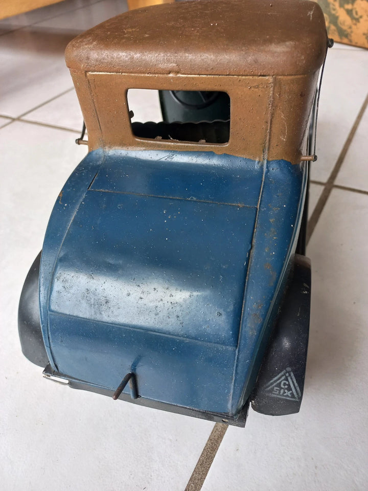 jouet ancien 1928 André Citroën C6 avec boîte d'origine, clé, moteur, frein