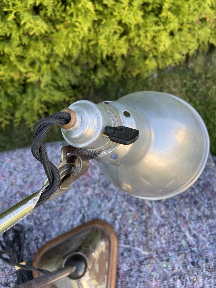 Rare lampe gras modèle 206 nickelé d’origine,