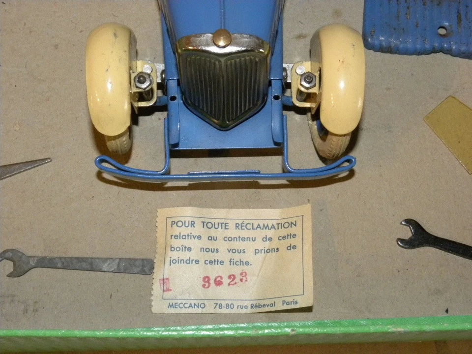 JOUET ANCIEN TOLE COFFRET MECCANO CONSTRUCTEUR D'AUTOMOBILES