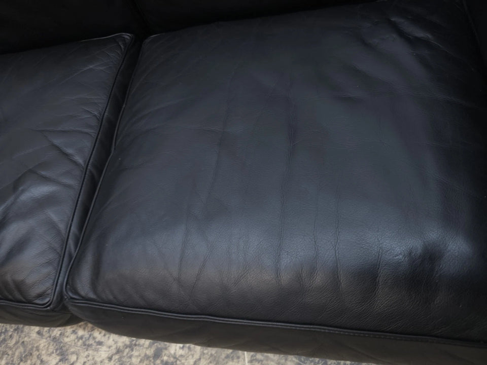 Canapé 2 places en cuir Cassina Duc Mario Bellini noir design vintage