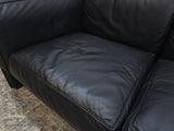 Canapé 2 places en cuir Cassina Duc Mario Bellini noir design vintage