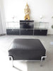 Tabouret Cassina Le Corbusier LC2 LC3 Cuir noir, Chrome,