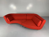 Canapé Ligne Roset "Yang" - En tissu rouge Kvadrat "Divina"