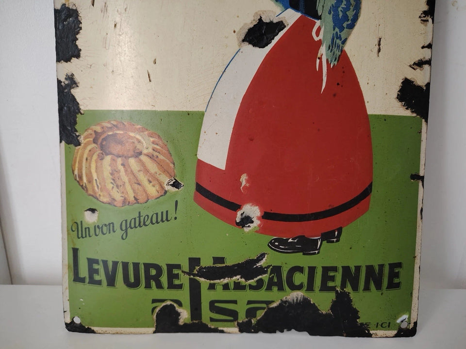 Plaque Émaillée Alsa levure alsacienne