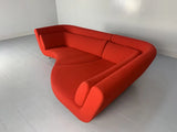 Canapé Ligne Roset "Yang" - En tissu rouge Kvadrat "Divina"