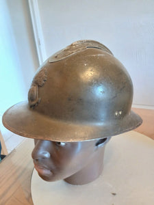 casque Adrian WW1/WW2 infanterie coloniale de marine COMPLET