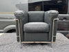 Fauteuil Le Corbusier LC2 ORIGINAL Cassina Gris foncé Chrome