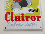 RARE PLAQUE EMAILLEE VINS CLAIROR DUBOSQ LETTRE LEON DUPIN STRASBOURG