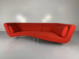 Canapé Ligne Roset "Yang" - En tissu rouge Kvadrat "Divina"