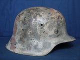 Casque allemand M-42 ww2. Camouflage normand