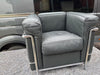 Fauteuil Le Corbusier LC2 ORIGINAL Cassina Gris foncé Chrome