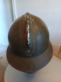casque Adrian WW1/WW2 infanterie coloniale de marine COMPLET
