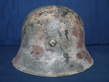 Casque allemand M-42 ww2. Camouflage normand