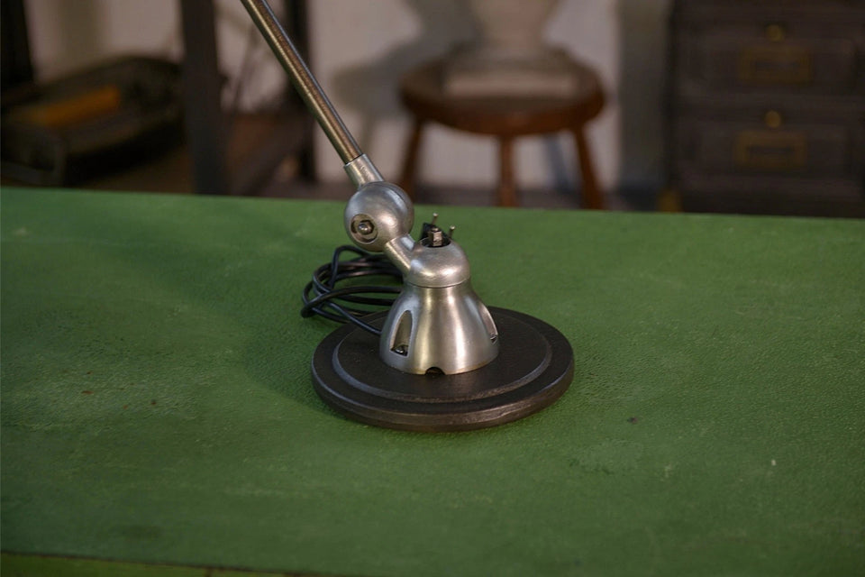 Lampe Jieldé 2 bras réglables sur socle par Jean-Louis Domecq 1950's
