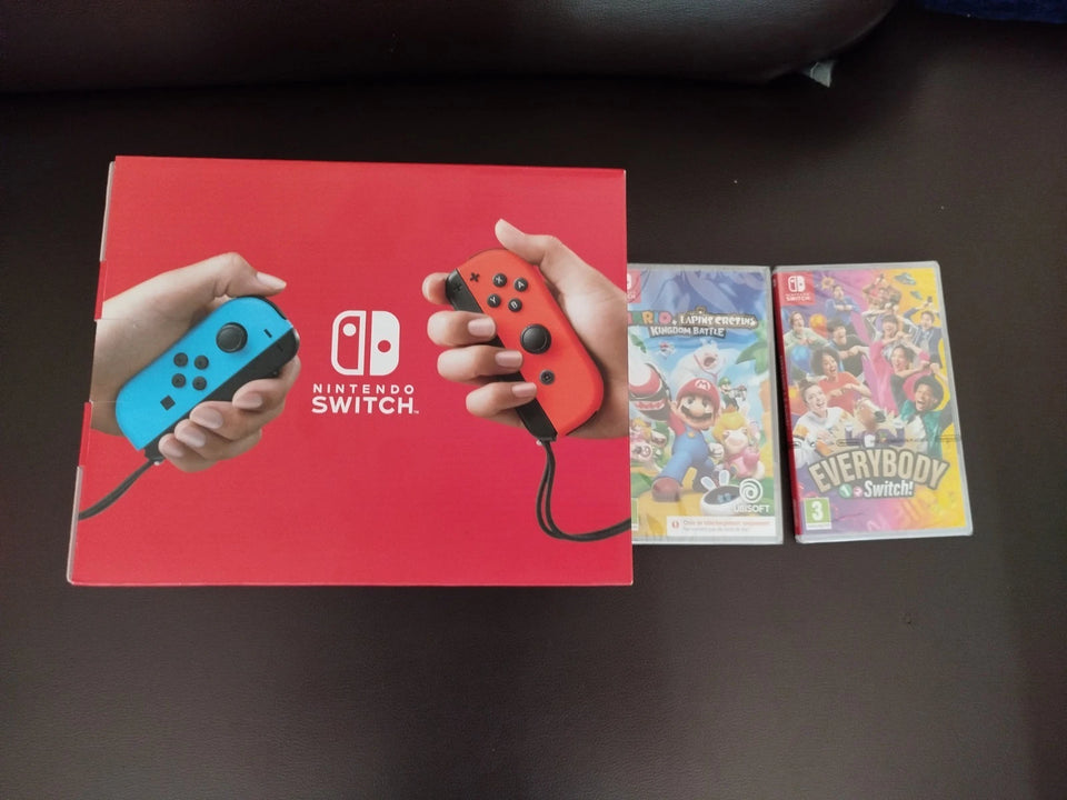 Nintendo Switch 32 Go Console Portable avec Manettes Joy-Con Bleu Néon/Rouge.