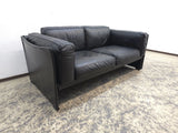 Canapé 2 places en cuir Cassina Duc Mario Bellini noir design vintage