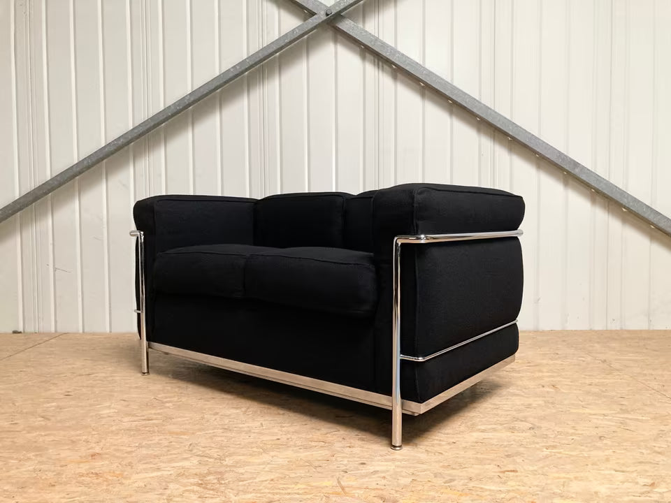 Cassina Le Corbusier LC2 Canapé Tissu Lincoln Chrome NP