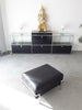 Tabouret Cassina Le Corbusier LC2 LC3 Cuir noir, Chrome,