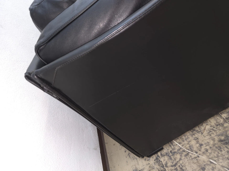 Canapé 2 places en cuir Cassina Duc Mario Bellini noir design vintage
