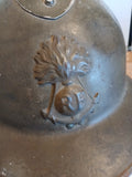 casque Adrian WW1/WW2 infanterie coloniale de marine COMPLET