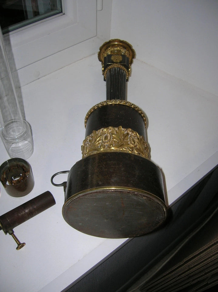 ANCIENNE LAMPE A MECANISME HORLOGERIE type CARCEL