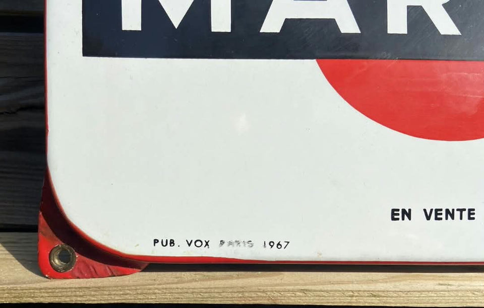 plaque émaillée publicitaire ancienne MARTINI thermomètre 1967