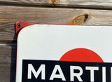 plaque émaillée publicitaire ancienne MARTINI thermomètre 1967