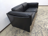 Canapé 2 places en cuir Cassina Duc Mario Bellini noir design vintage