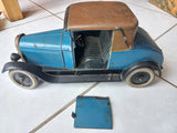 jouet ancien 1928 André Citroën C6 avec boîte d'origine, clé, moteur, frein