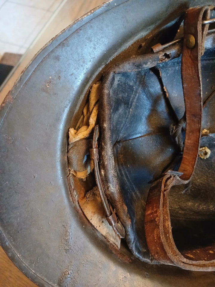 casque Adrian WW1/WW2 infanterie coloniale de marine COMPLET