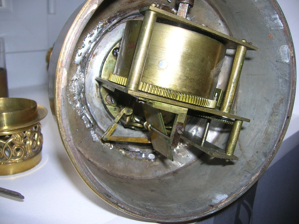 ANCIENNE LAMPE A MECANISME HORLOGERIE type CARCEL
