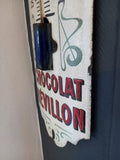 CHOCOLAT REVILLON " Plaque émaillée bombée thermomètre