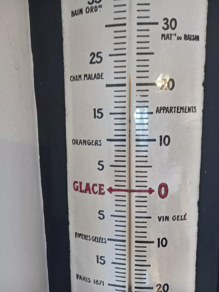 CHOCOLAT REVILLON " Plaque émaillée bombée thermomètre