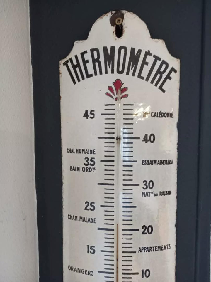 CHOCOLAT REVILLON " Plaque émaillée bombée thermomètre