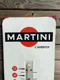 plaque émaillée publicitaire ancienne MARTINI thermomètre 1967